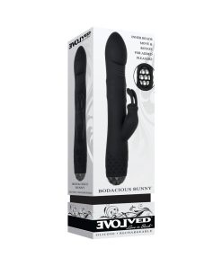 Evolved Bodacious Bunny Rechargeable Silicone Rabbit Vibrator Black