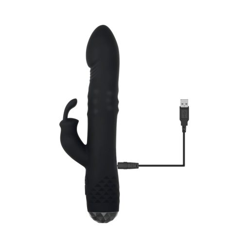 Evolved Bodacious Bunny Rechargeable Silicone Rabbit Vibrator Black - Image 4