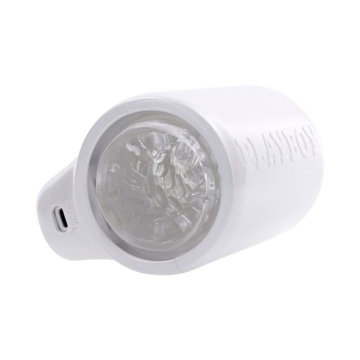 Playboy Spin Doctor Rechargeable Spinning Stroker Tpe Sleeve White - Image 9