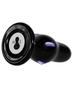 Adam & Eve Rear Rocker Rechargeable Vibrating Glass Anal Plug Black