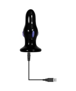 Adam & Eve Rear Rocker Rechargeable Vibrating Glass Anal Plug Black