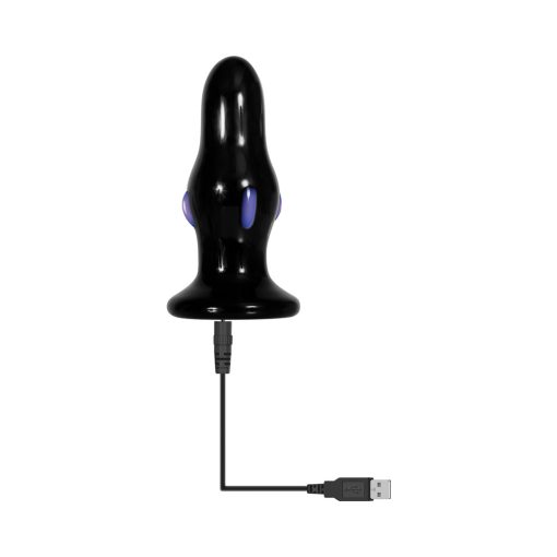 Adam & Eve Rear Rocker Rechargeable Vibrating Glass Anal Plug Black - Image 6