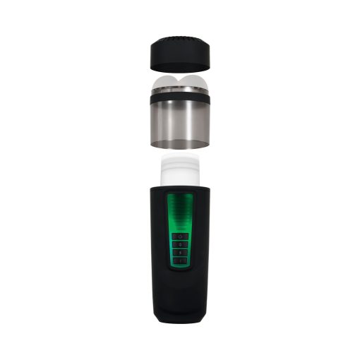 Gender X Message In A Bottle Rechargeable Thrusting Spinning Stroker With Suction Cup Base Black - Image 10