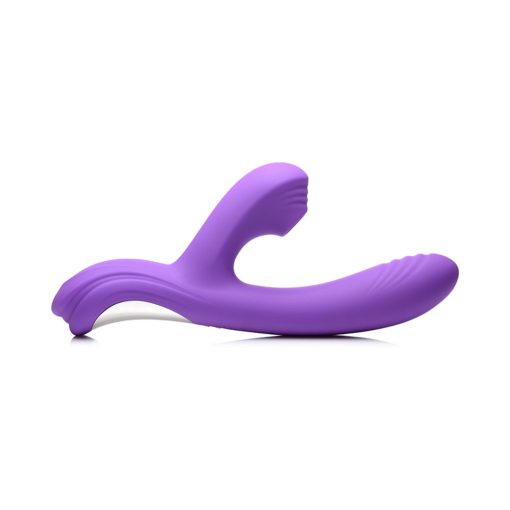 Curve Toys Power Bunny Shivers Rechargeable Silicone Suction Dual Stimulation Vibrator Purple - Image 3