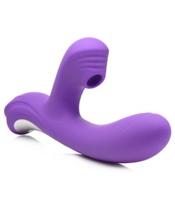 Curve Toys Power Bunny Shivers Rechargeable Silicone Suction Dual Stimulation Vibrator Purple