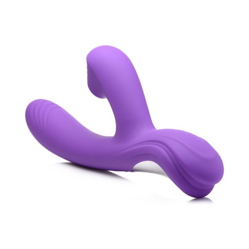 Curve Toys Power Bunny Shivers Rechargeable Silicone Suction Dual Stimulation Vibrator Purple - Image 5