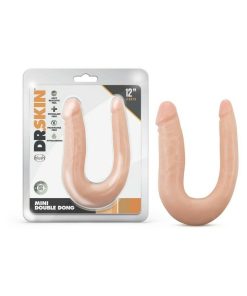 Dr. Skin Mini Double Dong Realistic 12 In. Dual-Ended Dildo Beige