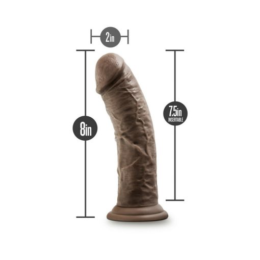Dr. Skin Glide Realistic 8 In. Self-Lubricating Dildo Brown - Image 6