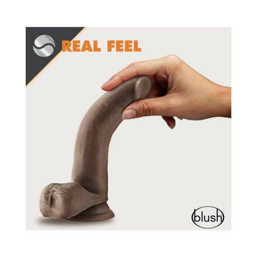 Dr. Skin Glide Realistic 7 In. Self-Lubricating Dildo With Balls Brown - Image 3