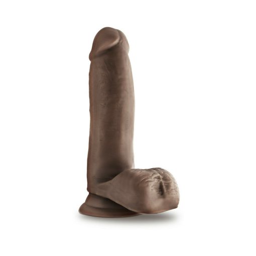 Dr. Skin Glide Realistic 7 In. Self-Lubricating Dildo With Balls Brown - Image 6