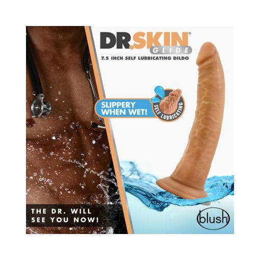 Dr. Skin Glide Realistic 7.5 In. Self-Lubricating Dildo Tan - Image 6