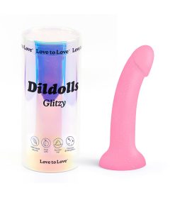 Love To Love Dildolls Glitzy 7 In. Silicone Dildo Pink Glitter