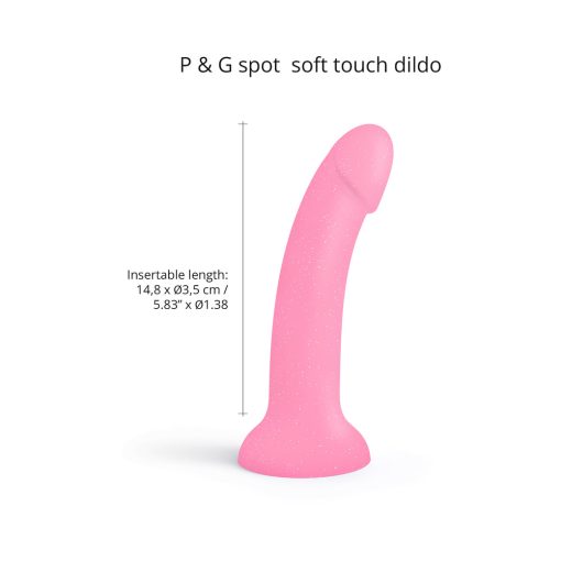 Love To Love Dildolls Glitzy 7 In. Silicone Dildo Pink Glitter - Image 3
