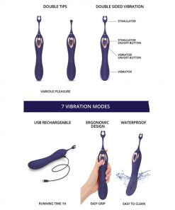 Love To Love O Mega Silicone Multi-Function Vibrator And Clitoral Stimulator Midnight Indigo