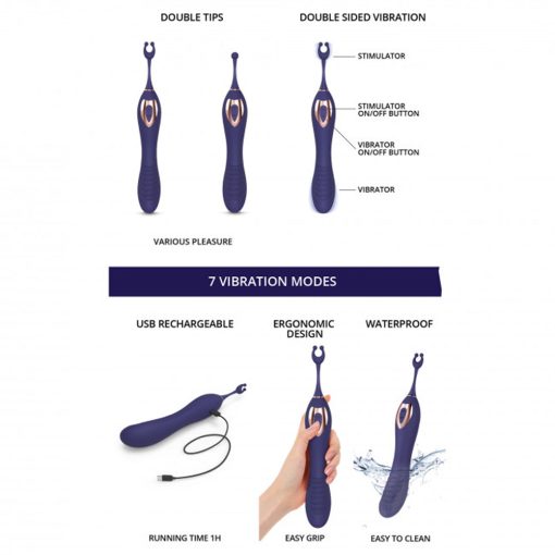 Love To Love O Mega Silicone Multi-Function Vibrator And Clitoral Stimulator Midnight Indigo - Image 5