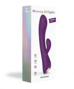 Love To Love Bunny & Clyde Rechargeable Tapping Rabbit Silicone Vibrator Purple Rain