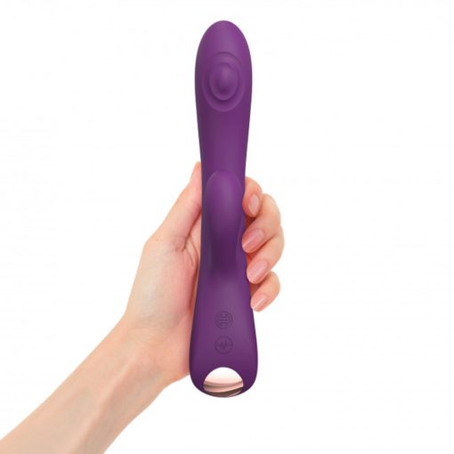 Love To Love Bunny & Clyde Rechargeable Tapping Rabbit Silicone Vibrator Purple Rain - Image 3
