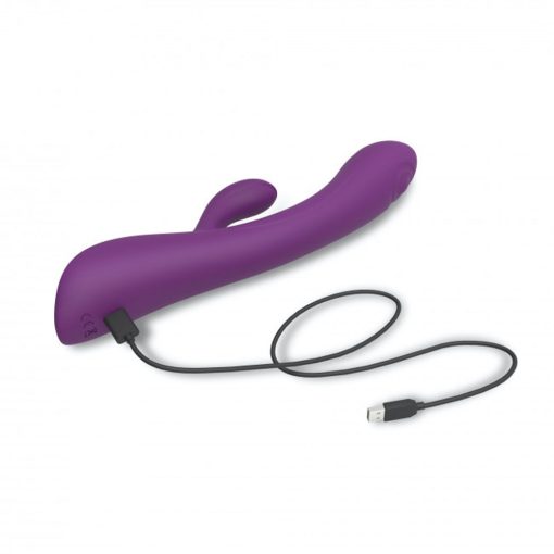 Love To Love Bunny & Clyde Rechargeable Tapping Rabbit Silicone Vibrator Purple Rain - Image 7