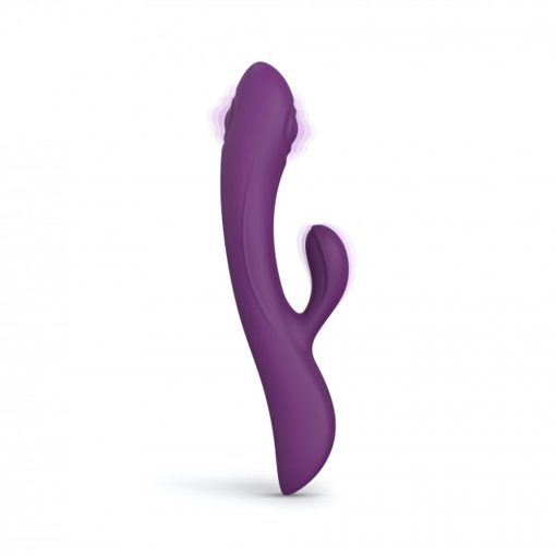Love To Love Bunny & Clyde Rechargeable Tapping Rabbit Silicone Vibrator Purple Rain - Image 12