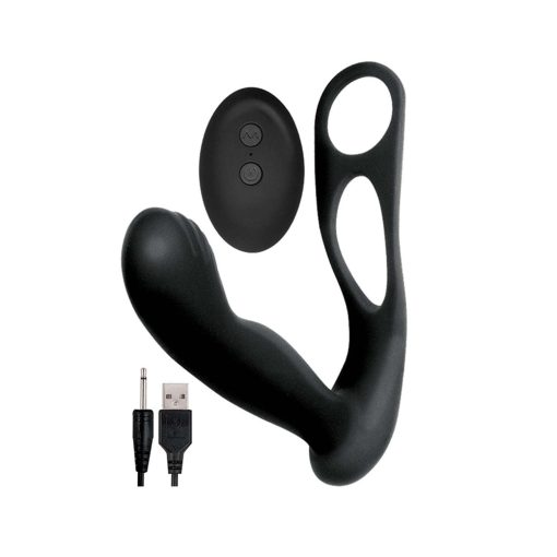 Butts Up Prostate Massager With Scrotum & Cock Ring Black - Image 3