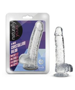 Naturally Yours Crystalline 6 In. Dildo With Balls Diamond