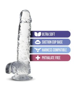 Naturally Yours Crystalline 6 In. Dildo With Balls Diamond