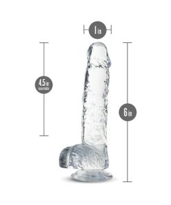 Naturally Yours Crystalline 6 In. Dildo With Balls Diamond