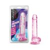 Naturally Yours Crystalline 7 In. Dildo With Balls Rose
