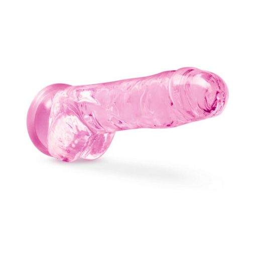 Naturally Yours Crystalline 8 In. Dildo With Balls Rose - Image 5