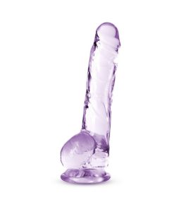 Naturally Yours Crystalline 8 In. Dildo With Balls Amethyst