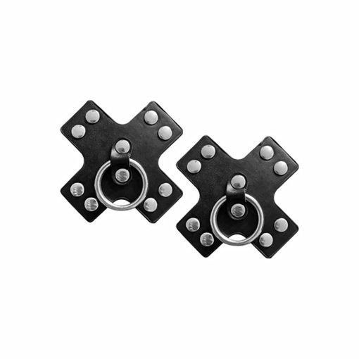 Nipplicious Seducer Leather Pasties With Ring Black - Image 2