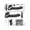 Strap-On-Me Rechargeable Remote-Controlled Silicone Vibrating Bendable Strap-On Black Xl