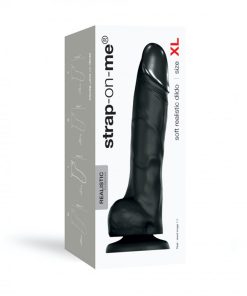 Strap-On-Me Realistic Collection Soft Realistic Dildo Black Xl