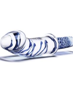 Glas 11 In. Realistic Double Ended Glass Dildo With Handle