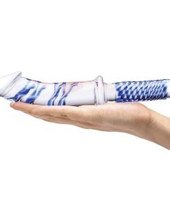 Glas 11 In. Realistic Double Ended Glass Dildo With Handle