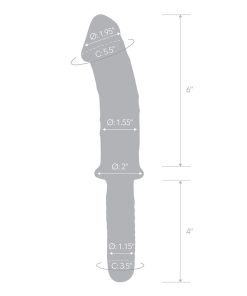 Glas 11 In. Realistic Double Ended Glass Dildo With Handle