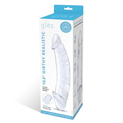 Glas 10.5 In. Girthy Realistic Glass Double Dong Dildo