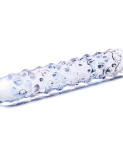 Glas 9 In. Purple Rose Nubby Glass Dildo