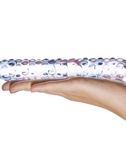 Glas 9 In. Purple Rose Nubby Glass Dildo