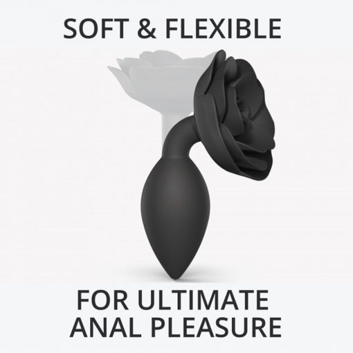 Love To Love Open Roses Silicone Anal Plug Black Onyx L - Image 2