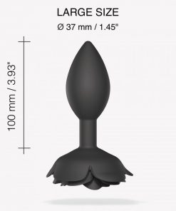Love To Love Open Roses Silicone Anal Plug Black Onyx L