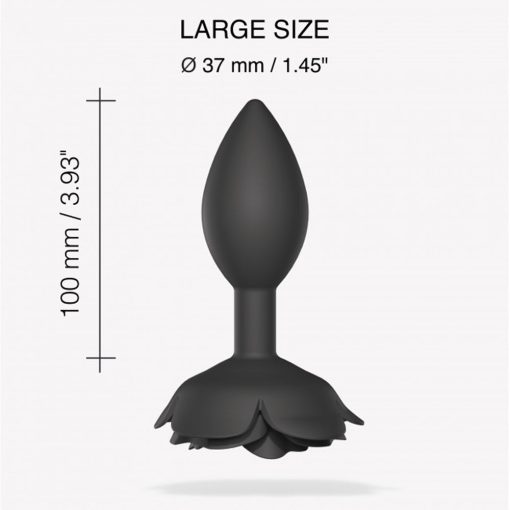Love To Love Open Roses Silicone Anal Plug Black Onyx L - Image 3