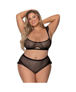Magic Silk Girl Next Door Bralette & Panty Black Queen Size