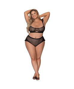 Magic Silk Girl Next Door Bralette & Panty Black Queen Size