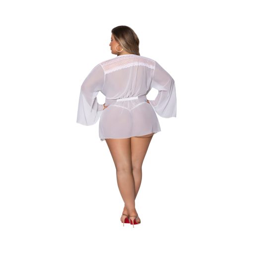 Magic Silk Modern Romance Short Robe White Queen Size - Image 2