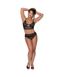 Magic Silk Modern Romance Bralette & Hipster Black S/M
