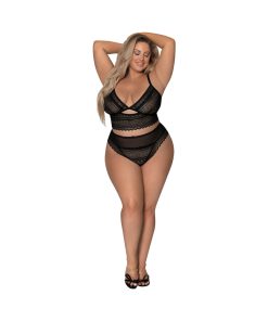 Magic Silk Modern Romance Bralette & Hipster Black Queen Size