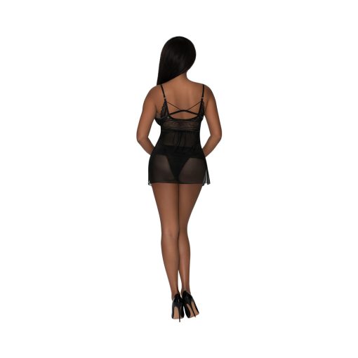 Magic Silk Modern Romance Babydoll & Thong Black S/M - Image 3