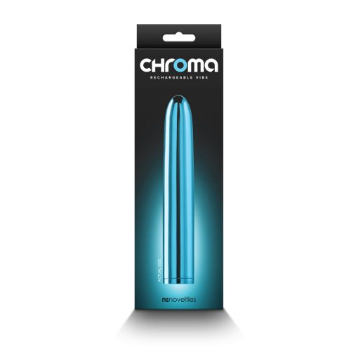 Chroma Rechargeable Vibe 7 In. Teal - Image 4