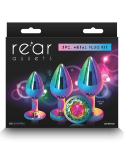 Rear Assets 3-Piece Metal Plug Kit Multicolor/Rainbow